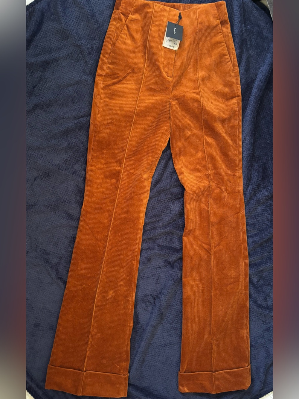 Massimo Dutti Men's Corduroy Pants in Rust Orange